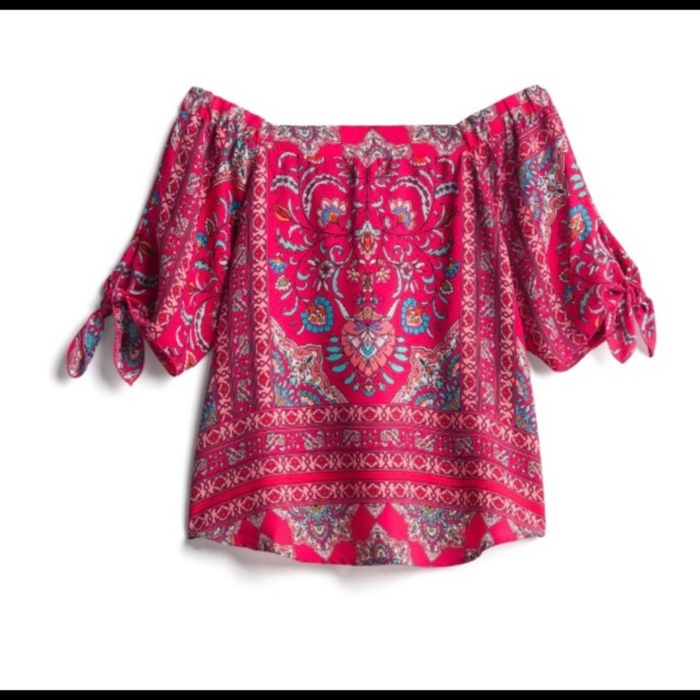 Verse Renee C. Vause off the shoulder paisley top